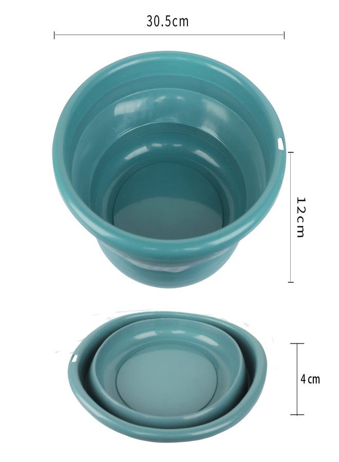 HomeAra Collapsible Wash Basin Foldable Laundry Tub Household Round Washbasin Camping Basin Space Save Washtub Dish Washing Tub Portable Travel Basin Kitchen Sink Cat Dog Hanging Bathtub (Blue) - Image 5